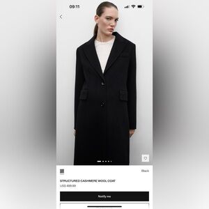 Jen Ceballos x Mango  structured cashmere wool coat